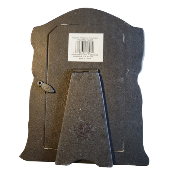 Vtg Wedding The Unique Collection Bride Groom 5" x 3" Poly Photo Frame - Picture 3 of 3